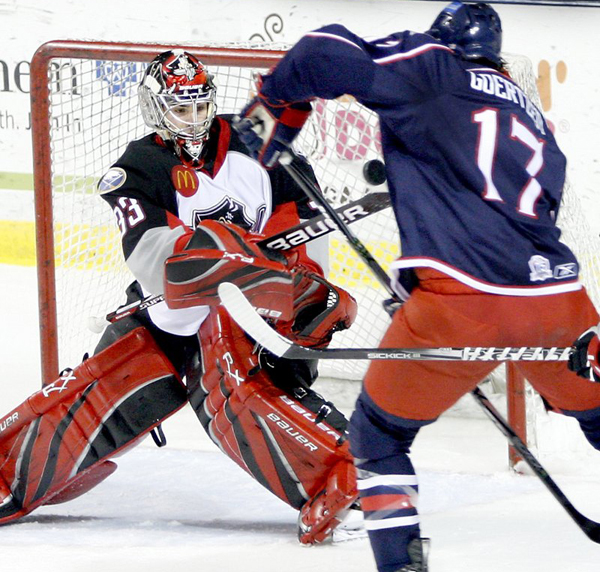 David Leggio of the Pirates has piled up more minutes in the AHL playoffs than any other goalie while compiling a 2.93 goals-against average filling in for Jhonas Enroth.