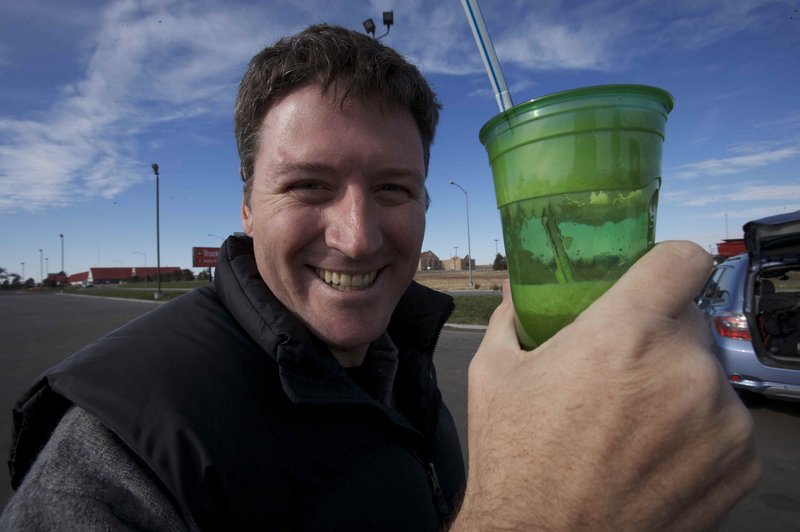 In the film “Fat, Sick and Nearly Dead,” Joe Cross shows one of the raw juice drinks he survived on during a 60-day fast and journey that propelled him into a healthy lifestyle.