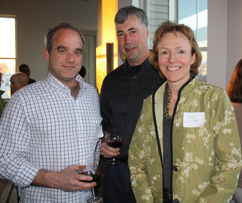 Bill Milliken, former executive director and current owner of Maine Beer & Beverage, St. Lawrence Board President Joe Delaney and Anne Callender of Portland.