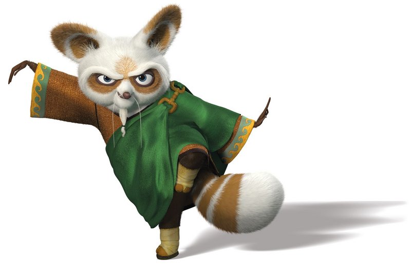 Po's mentor Shifu, below, is voiced by Dustin Hoffman.