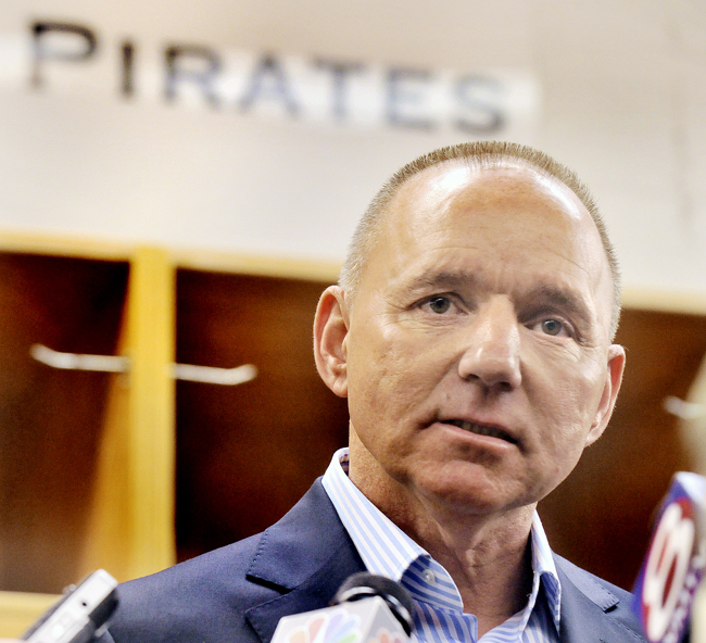 Portland Pirate managing partner/CEO Brian Petrovek speaks to the media at today's news conference.