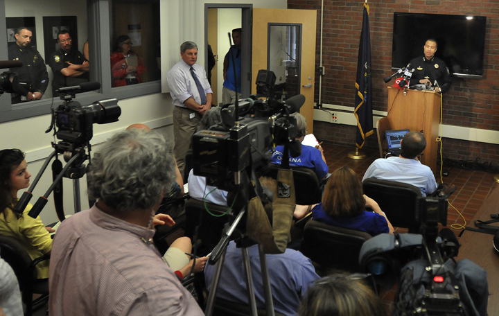 Portland Police Chief James Craig speaks at a press conference today in Portland.