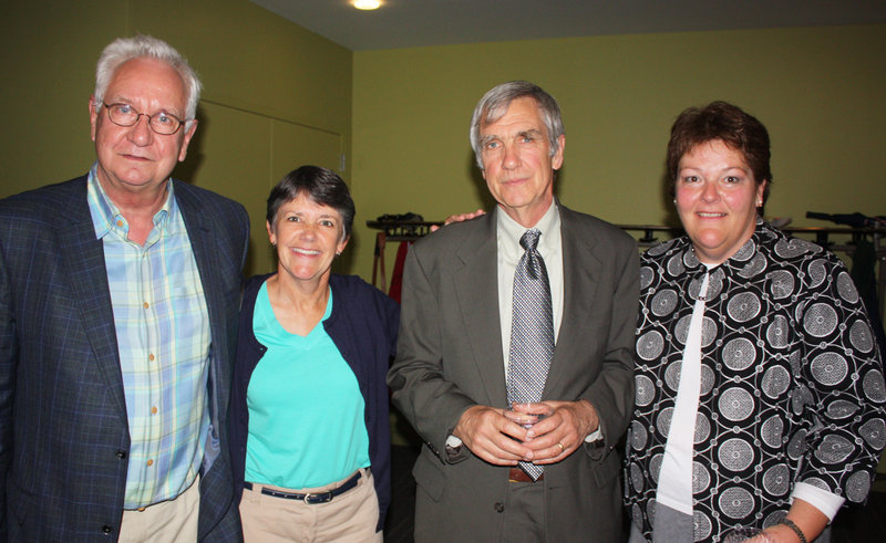 Portland Ovations board member Jim Morgan, past board president and current board member Tracy Hawkins, advisory board member Nick Nadzo and board president Janet Bowne. The new offerings from Portland Ovations include everything from celebrity chefs to musical theater, family performances and contemporary dance. Tickets go on sale Monday for Portland Ovations members and for the general public beginning June 20.