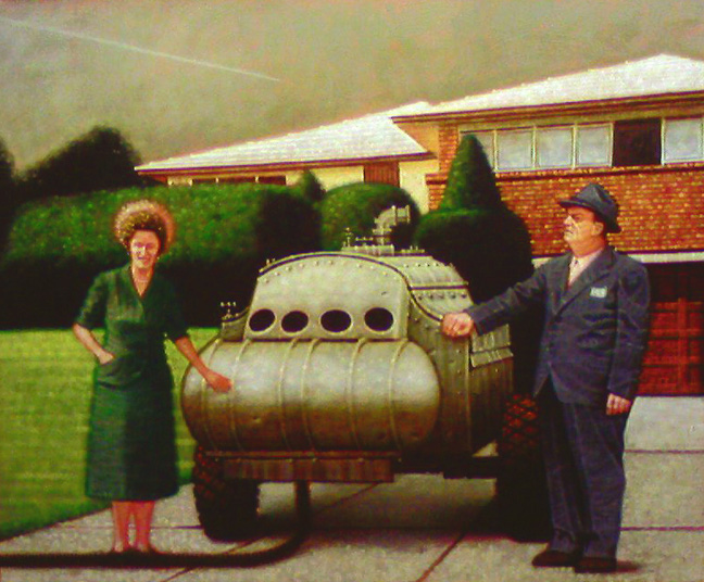 Peter Drake, Siege Machine, acrylic on canvas
