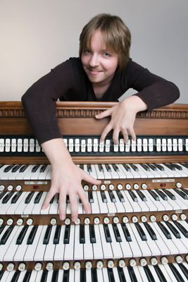 Organist Felix Hell performs on the Kotzschmar on Tuesday.