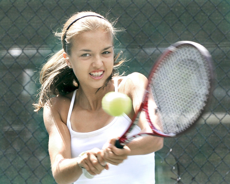 Meghan Kelley is happy to do whatever is required to achieve her goal of winning a scholarship to a premier collegiate tennis program.