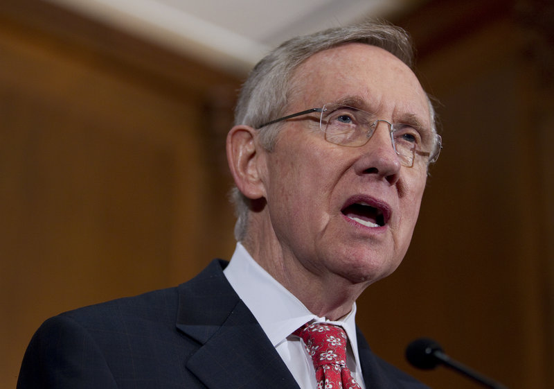 Senate Majority Leader Harry Reid, D-Nev., above, and Speaker of the House John Boehner, R-Ohio, below, speak to reporters in Washington on Saturday. “I think we’re dealing with reasonable, responsible people who want this crisis to end as quickly as possible,” Boehner said.