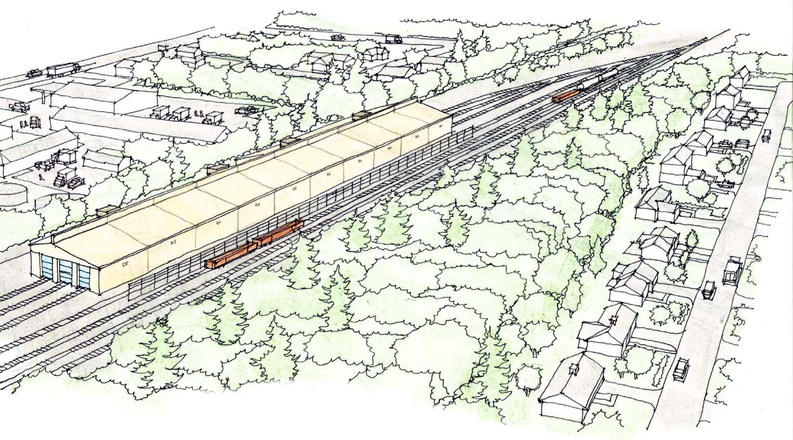 Brunswick West Site, bird's eye view looking northeast.