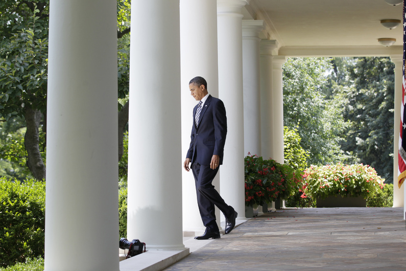 President Barack Obama arrives to speaks in Rose Garden of the White House in Washington on Tuesday after the Senate passed the debt ceiling legislation. If there is a bright spot in the acrimonious runup to the agreement, it is the creation of a bipartisan congressional panel to consider further debt reduction.
