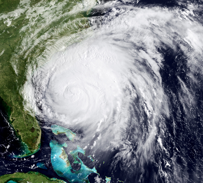 This satellite image provided by NOAA was taken at 12:45 today.