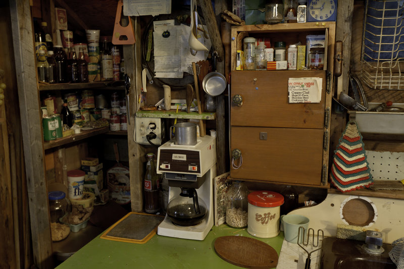 Ethan Hayes-Chute's installation at The Center for Maine Contemporary Art is rich in details. If viewers did not know it was art, they might swear the cabin was transplanted from the Maine woods.