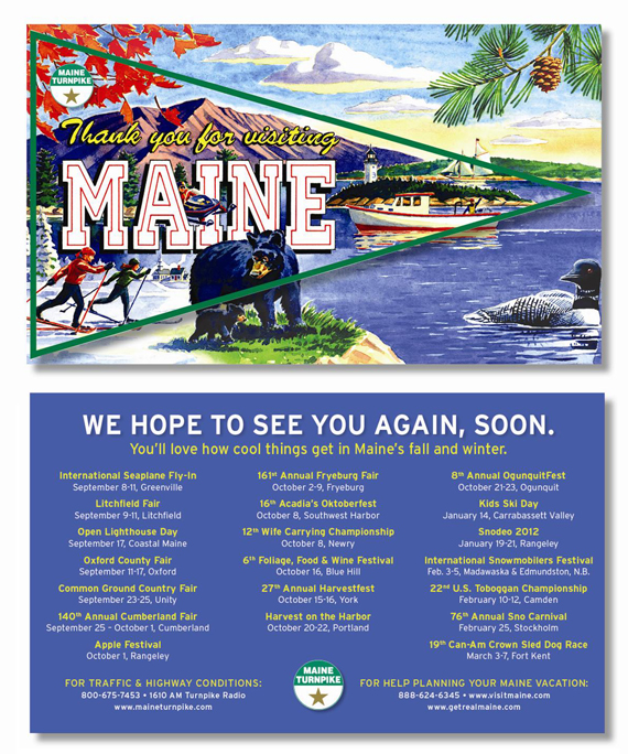 The magnet handed out to southbound motorists at the York toll plaza on Monday.