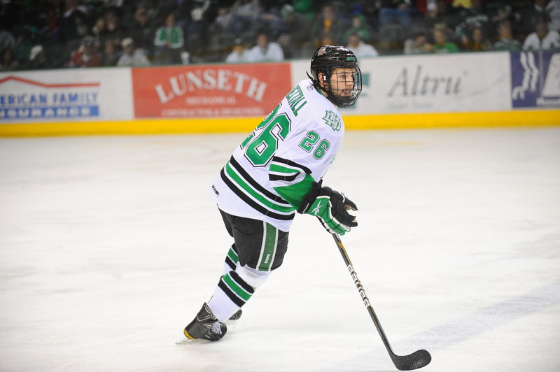 Brett Hextall plans on playing his tough, aggressive style as he did at the University of North Dakota.