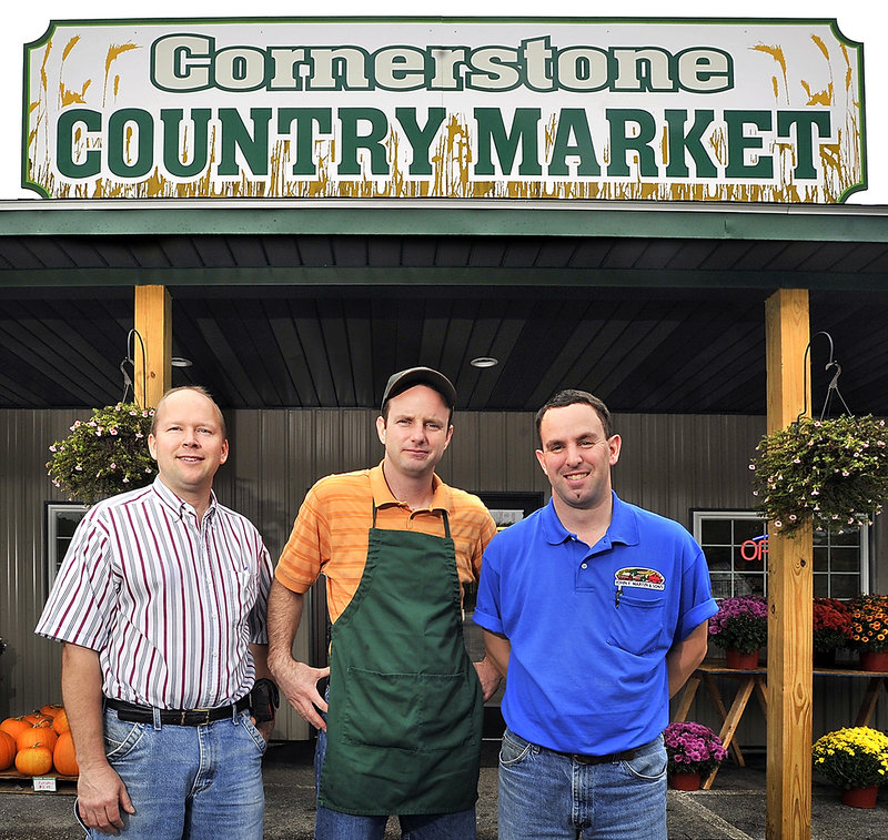 Cornerstone Country Market owners Jeff Balmer, left, Randy Bruckhart and Jon Sollenberger.