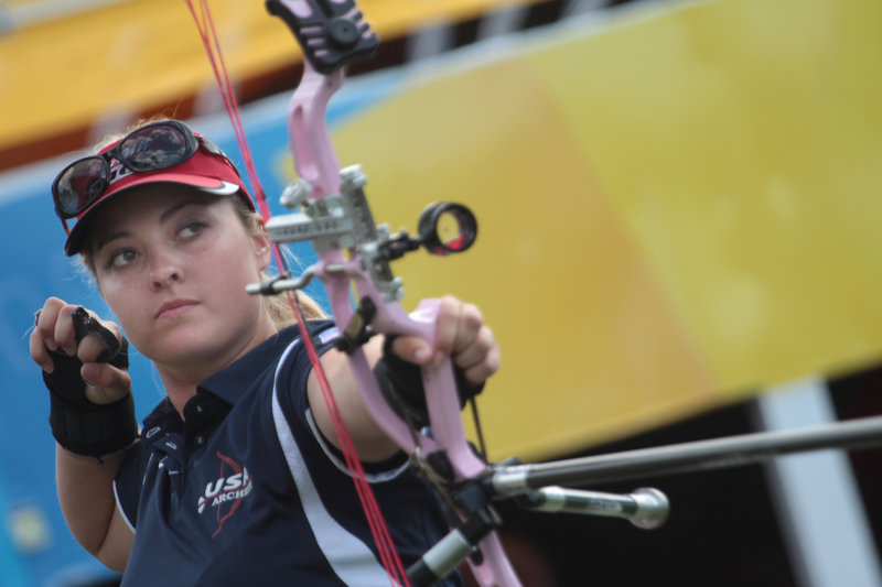 Kendal Nicely of Gorham won her second world title in the compound women's division in Poland and, between nursing studies, will prepare to advance to the senior division.