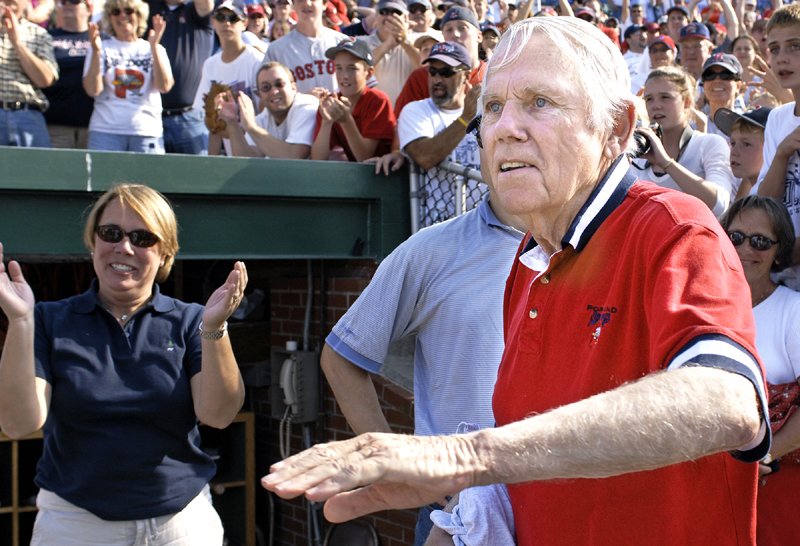 Daniel Burke, owner of the Sea Dogs since their inception in 1994, celebrates the team’s victory over Akron to win the Eastern League championship in September 2006. Burke died Wednesday at age 82 from complications of Type 1 diabetes.