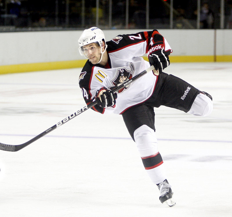 Tim Greenway/Staff Photographer Brent Hextall says the Pirates will want to stay calm entering their home opener tonight at the Cumberland County Civic Center. He says players will just try to keep it even-keeled.