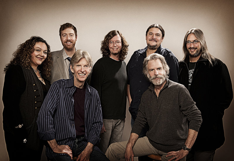 Seated in front: Phil Lesh, Bob Weir. Standing, from left: Sunshine Becker, Joe Russo, John Kadlecik, Jeff Pehrson, Jeff Chimenti.