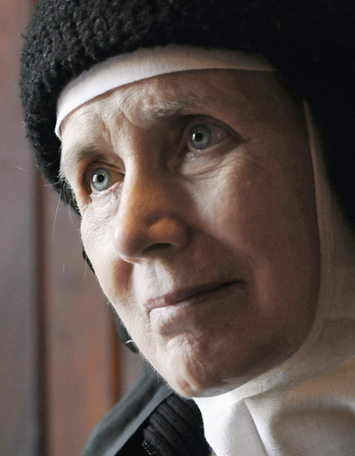 Mother Dolores Hart is interviewed inside the Abbey of Regina Laudis monastery in Bethlehem, Conn., on Thursday. Mother Dolores and about 40 other nuns cloistered at the abbey need millions of dollars in renovations to meet fire and safety codes, add an elevator and make handicap accessibility upgrades.