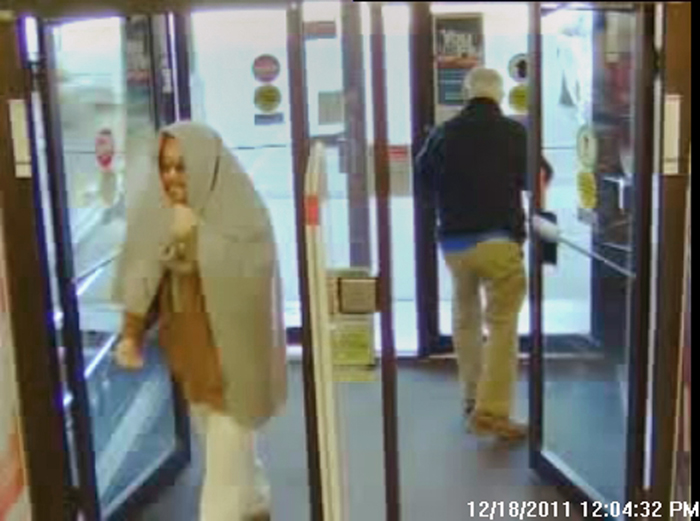 Security camera image of robbery suspect.