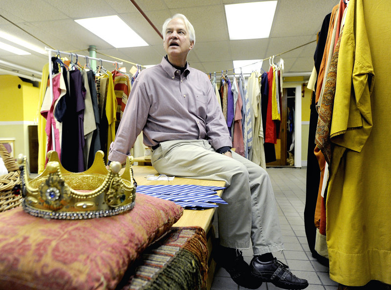 Billy Hobbs, sitting in the costume room Friday at First Parish Unitarian Universalist Church, says he has been participating in the church’s live Nativity for 50 years. “It has become the fabric of my life,” Hobbs said.