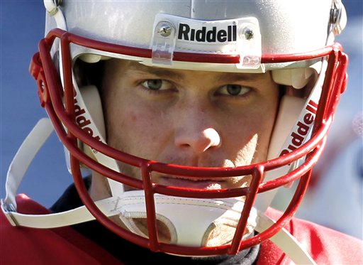 New England Patriots quarterback Tom Brady looks on during practice at Gillette Stadium in Foxborough, Mass., on Friday.