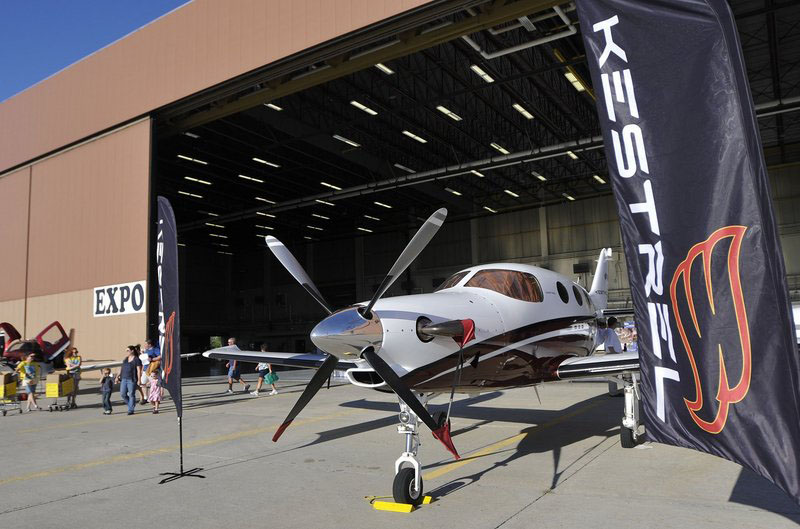 A Kestrel airplane on display at The Great State of Maine Airshow, Friday, August 26, 2011.