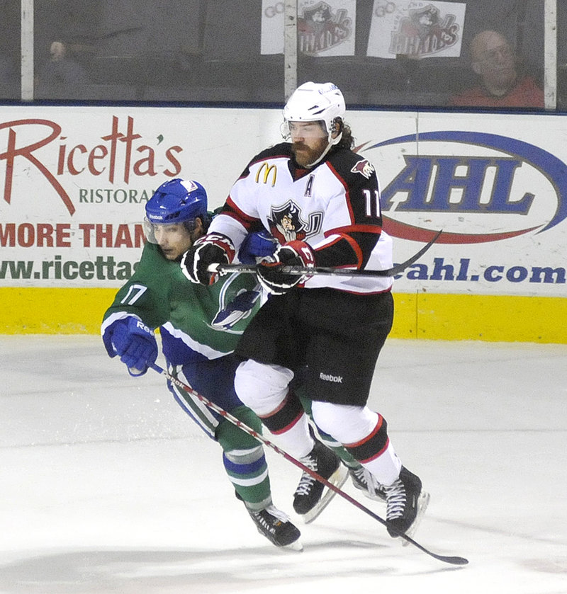 Ryan Hollweg is a master at producing momentum for the Portland Pirates, particularly with completing checks against opponents.