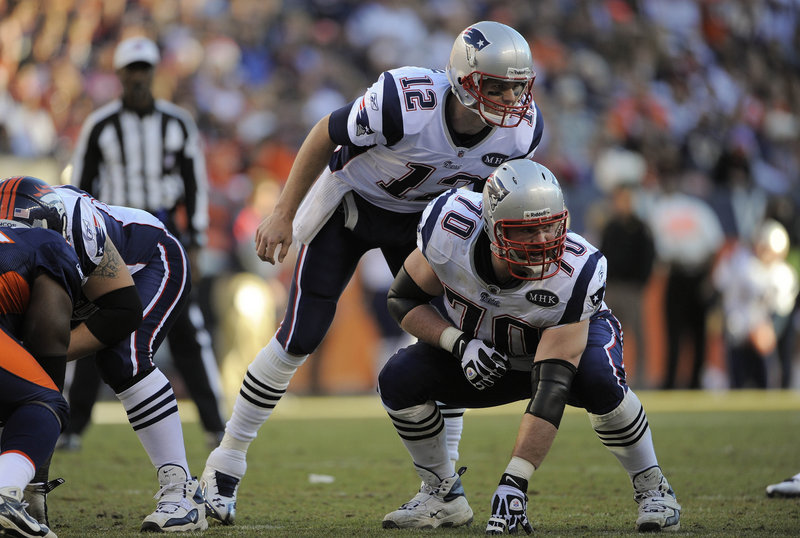 Tom Brady hovers over Patriots left guard Logan Mankins, who is the ringleader of the offensive line, according to teammate Vince Wilfork.