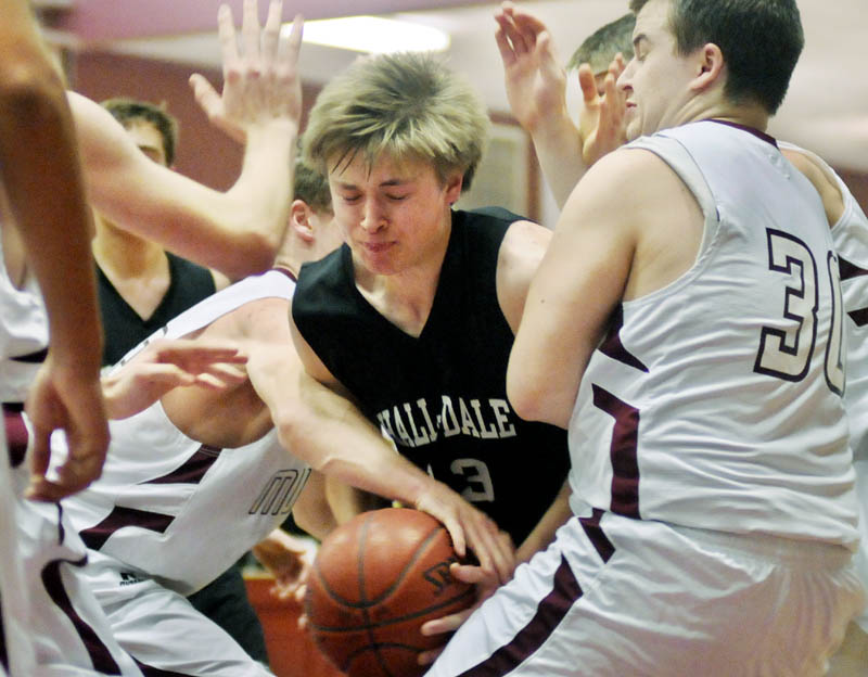 GREAT WHITE WALL: Brad Shepherd and the Hall-Dale boys basketball team will face conference foe Madison in the Western Maine Class C quarterfinals at 7 tonight at the Augusta Civic Center.