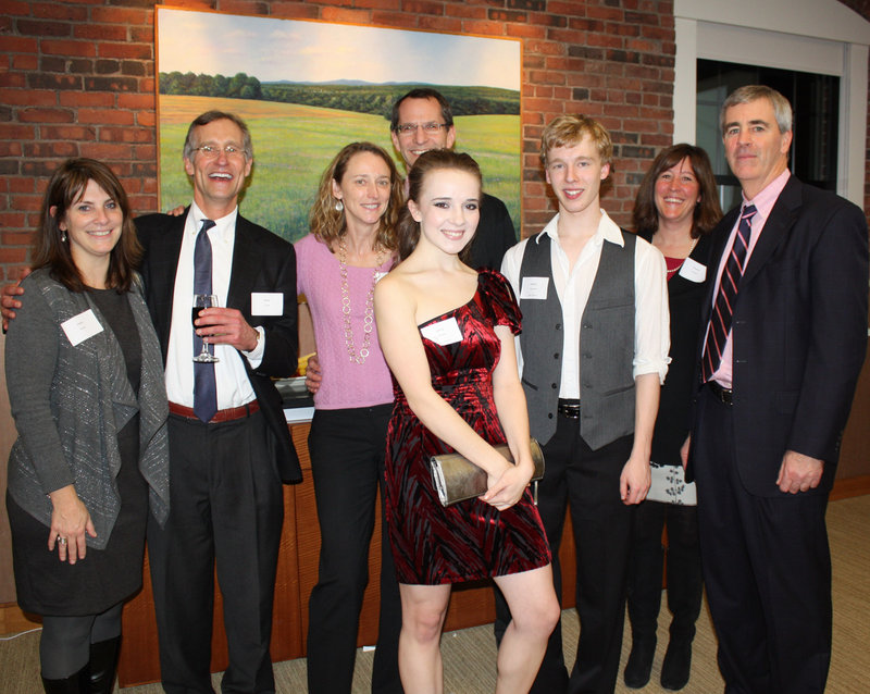 Joan Smith, Mike Currie, Ann Trask and Matt Manahan, dancers Jenny Johnson and Ashton Plummer, Cheryl Brandt and John Aromando at the Bubbly & Ballet party at Pierce Atwood's new location.