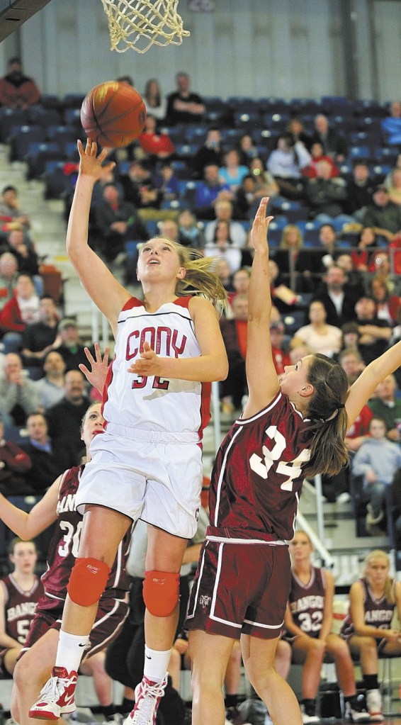 Mia Diplock and the Cony girls basketball team take on McAuley for the Class A title today. richmond buckfield standish softball