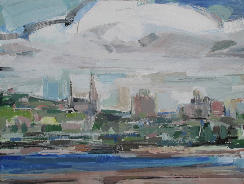 "Portland 5" by Roy Germon, acrylic on panel.