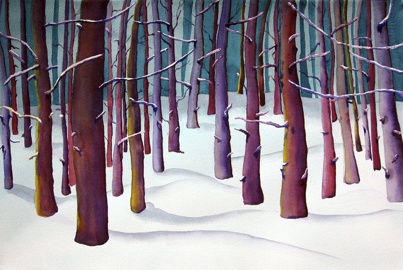 Donated art: Jean Kigel’s “Woodland Design,” watercolor.