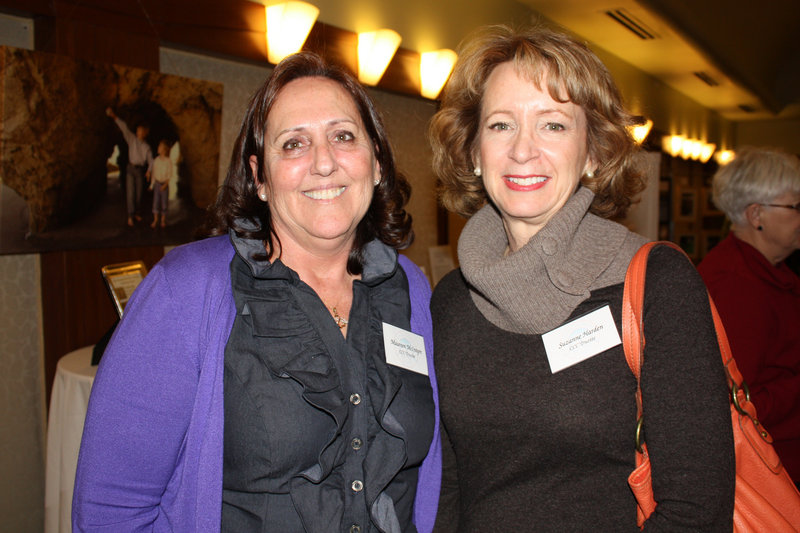 Board member Maureen McIntyre and artist Suzanne Harden.