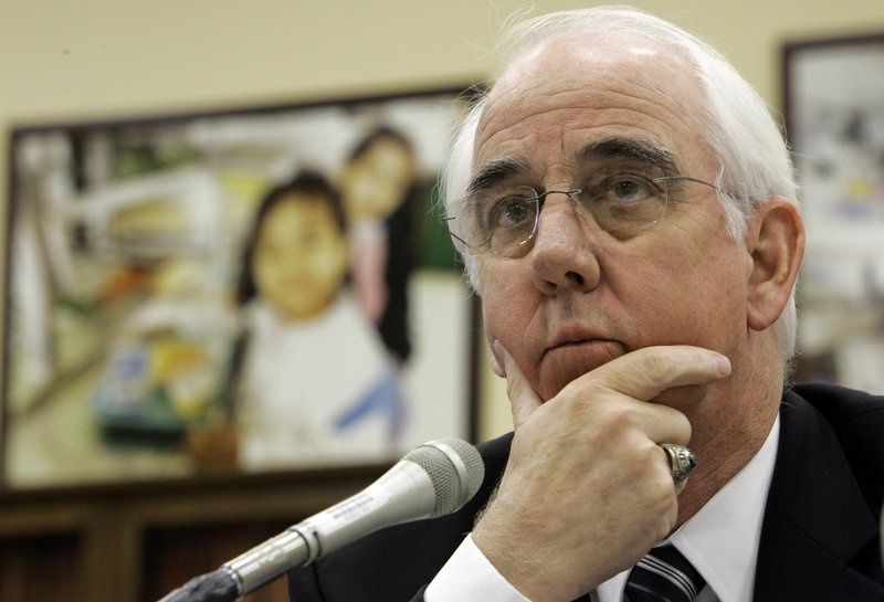 During his final year as Department of Agriculture under secretary, Richard Raymond testifies on Capitol Hill in Washington in 2008. “I did not feel (the inconsistency in grind logs) was a significant public health risk compared to other food safety issues,” he said. Mandating meat tracing standards wasn’t on his “radar screen,” he said. The USDA has said the logs are key to investigations into public health threats.