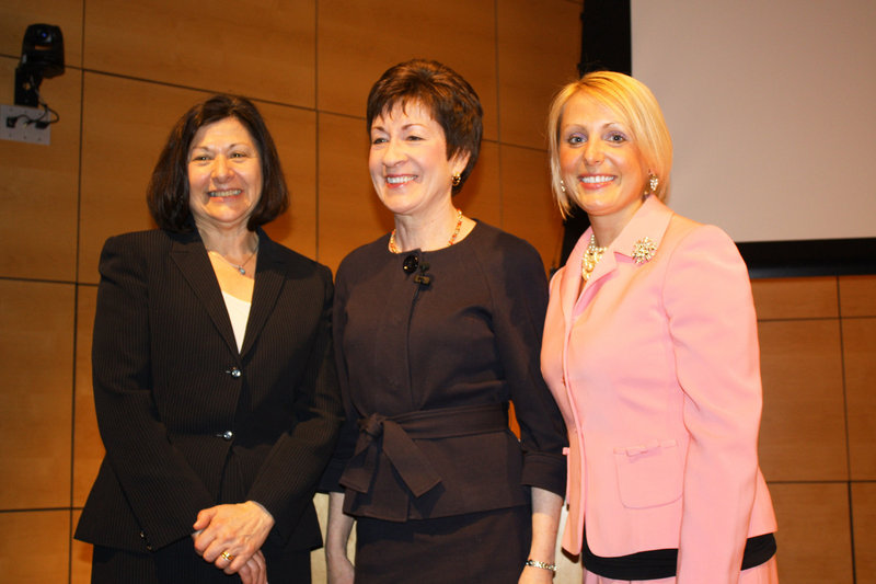 USM President Selma Botman, U.S. Sen. Susan Collins and PROPEL board president April Ylvisaker.