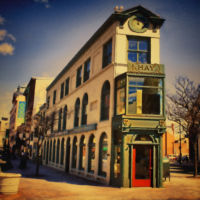 The Hay 'Flat Iron’ Building,” by Clyde McCulley.