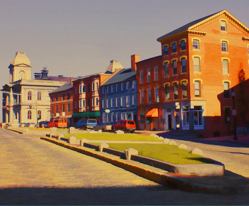 “Boothby’s Square at Fore and Silver Street,” by Clyde McCulley.