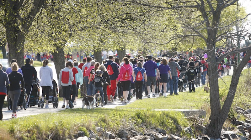Hundreds gather at Payson Park in Portland on Sunday, May 6, 2012 for the March of Dimes March for Babies event.