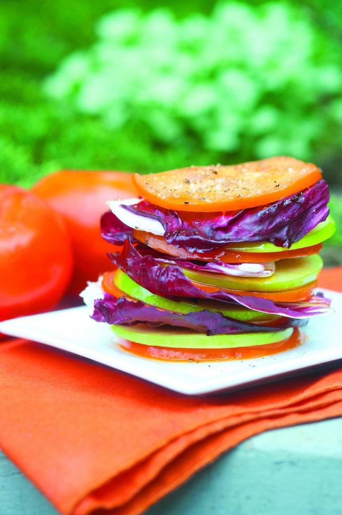 Persimmon apple radiccio stacks