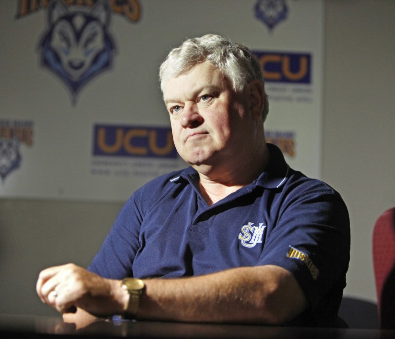 Gary Fifield, woman's basketball coach and assistant athletic director at the University of Southern Maine, talks about the impact of Title IX on collegiate sports. Gregory Rec/Staff Photographer: