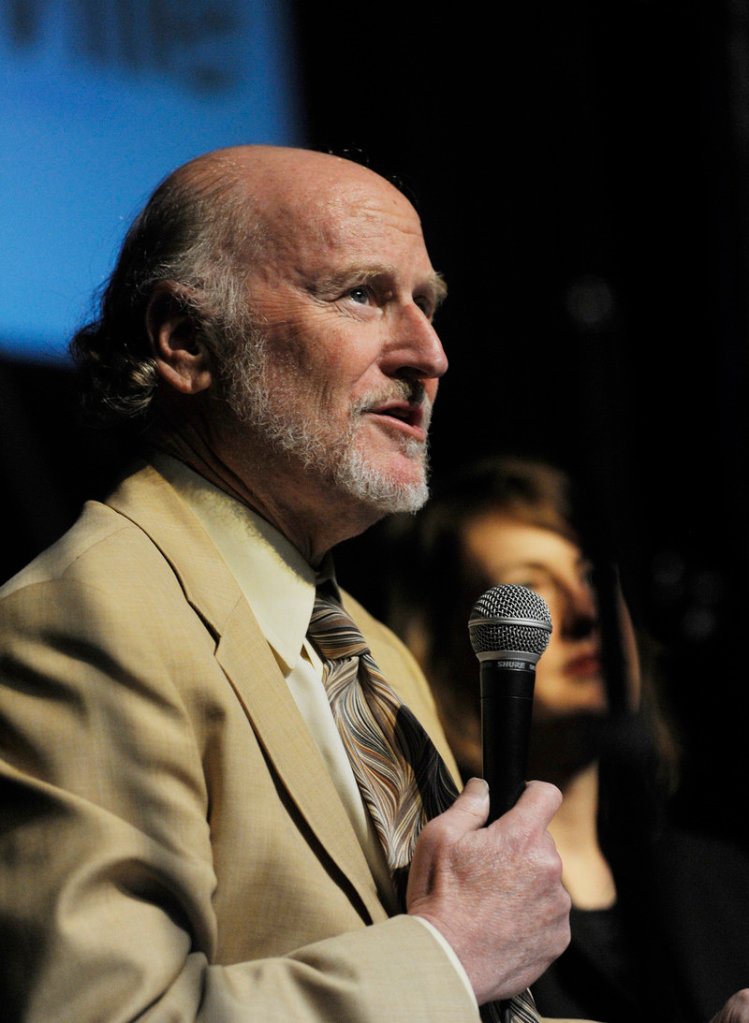 Rocco Landesman, the chairman of the National Endowment for the Arts, speaks at Portland Stage Company Wednesday.