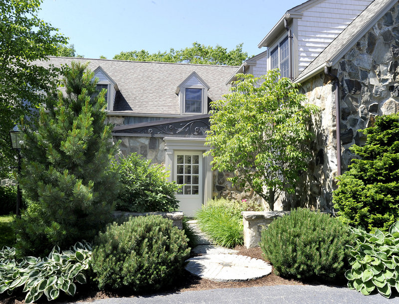 An exterior entrance to the Rocky Pastures property.