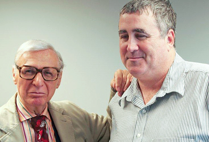 The Amazing Kreskin, left, endorses Steve Woods, one of four independent candidates in this year’s race for U.S. Senate. Beginning when he was still a teenager, Woods worked as the entertainer’s road manager for a time.