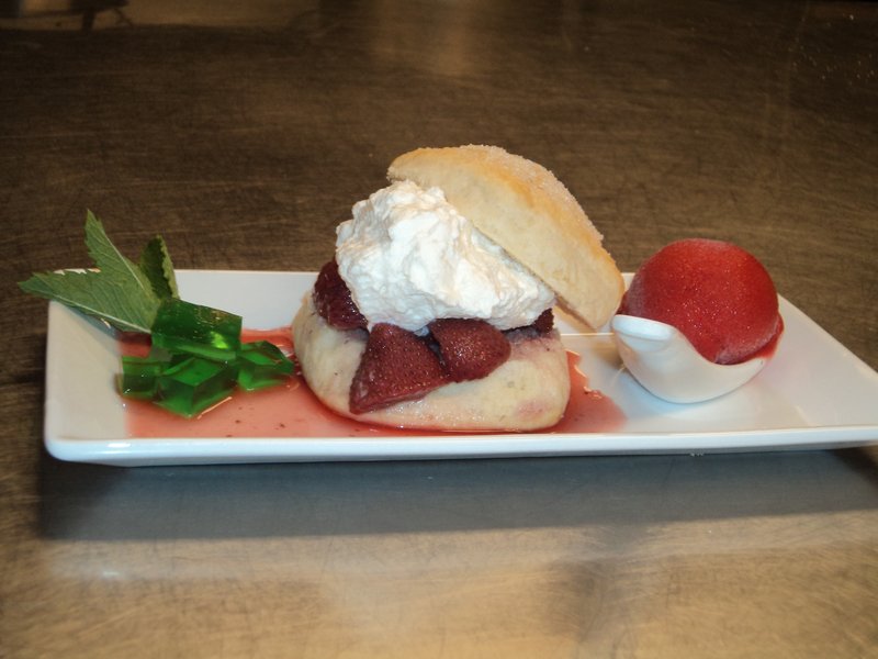 At Sea Glass at Inn by the Sea, Karen Toner is serving strawberry shortcake with a twist.