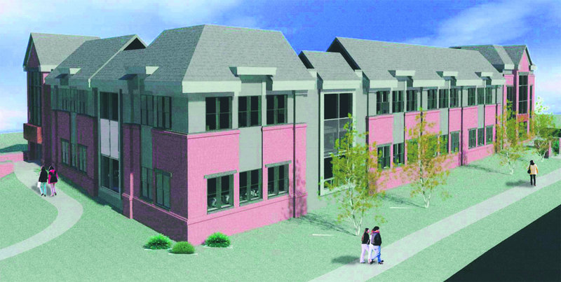 An artist’s rendering shows the proposed Patient Care Center at the University of New England in Portland.