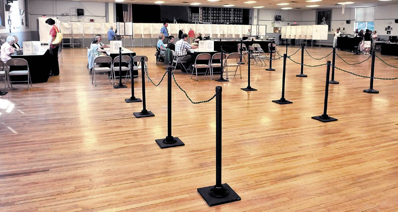 There were more election officials than voters at the American Legion Hall during the state primary election on Tuesday in Waterville.