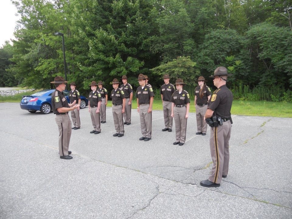 Members of the Cumberland County Sheriff's Office Explorer Post No. 3 prepare to graduate from the Explorer academy Thursday.