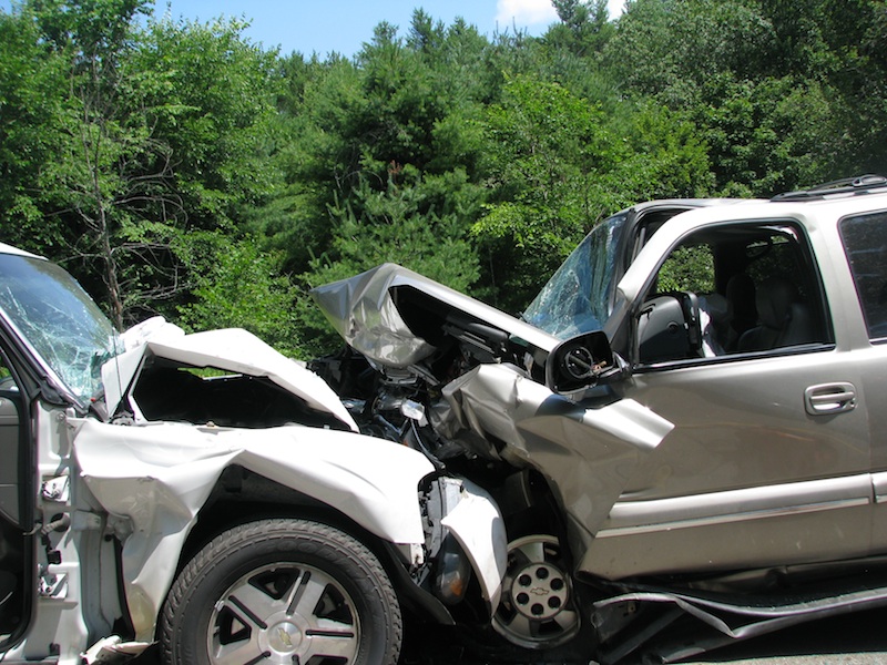 Hill Road was shut down for several hours Monday, July 16, 2012 following a two-vehicle crash that sent six people to the hospital.